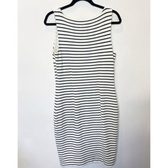 The Limited Black & White Striped Knit Dress Medium Sleeveless Vintage Y2K Style - Picture 5 of 11